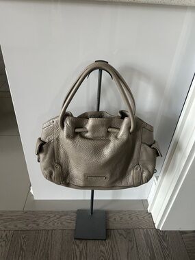 Cole Haan Taupe Pebbled Leather Shoulder Bag